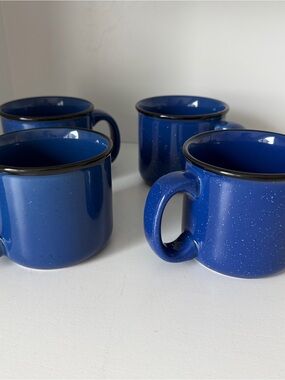 Marlboro Unlimited Speckled Blue Ceramic Mugs - Set of 4